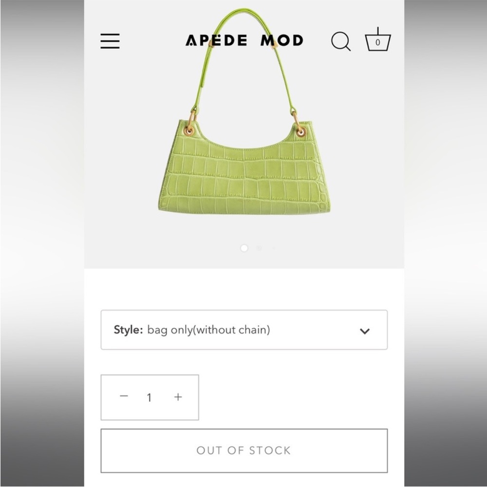 Apede Mod croc 🐊 leather crescent 🌙 purse - Picture 8 of 8